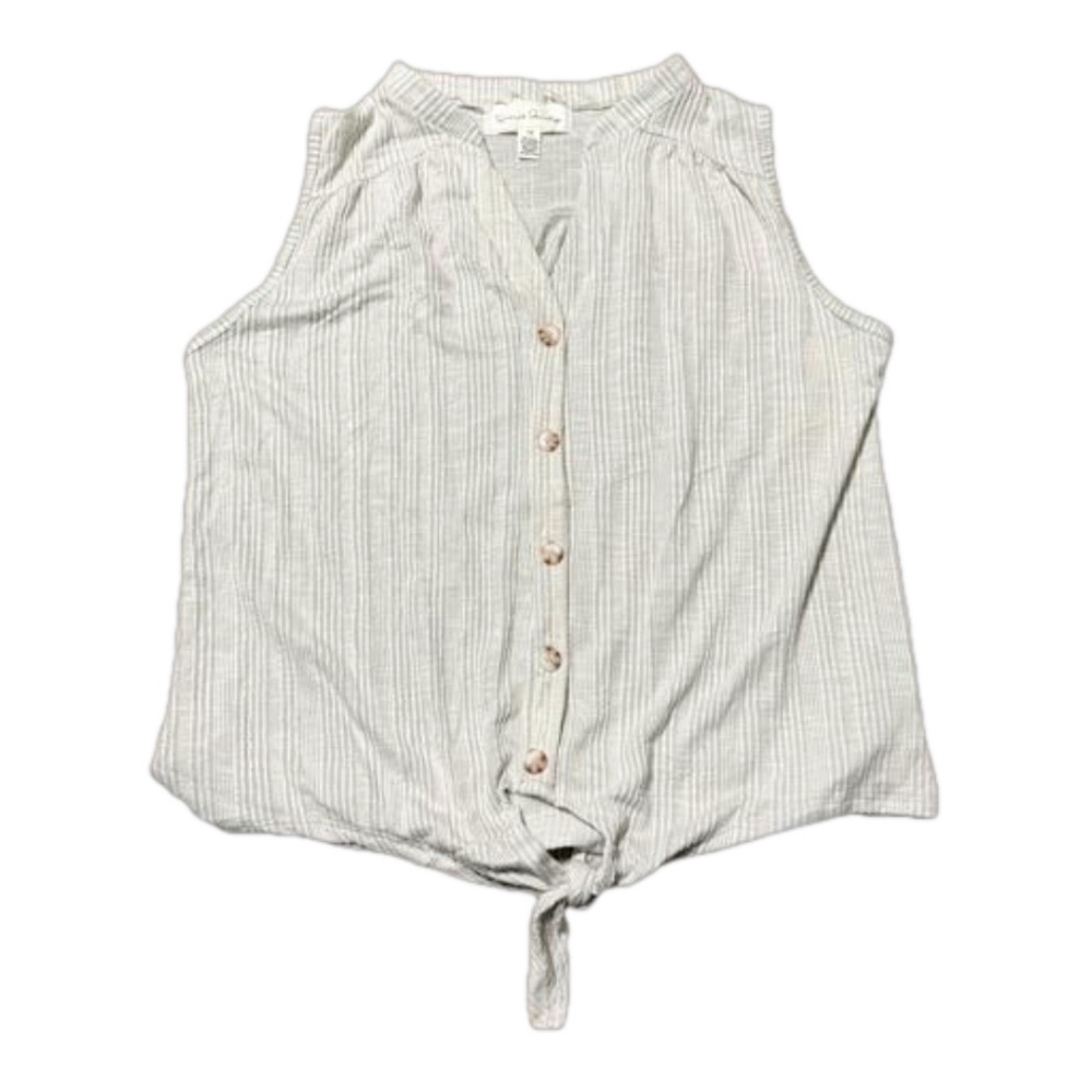 French Laundry Be In The Moment Front Tie Tank Blouse Rayon Blend Plus Women 1X